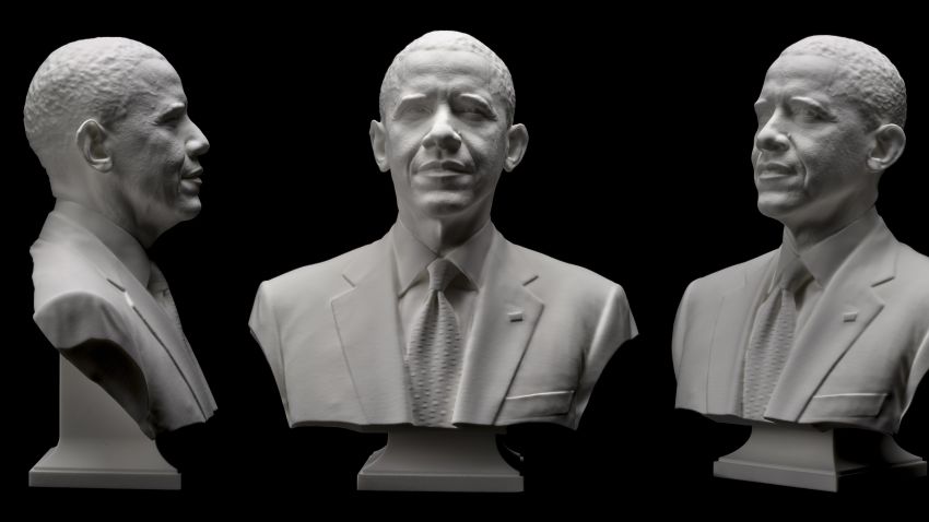 3-D--printed bust of President Obama created by the Smithsonian using 3-D scanning technology (Photo courtesy of Digital Program Office/ Smithsonian Institution)