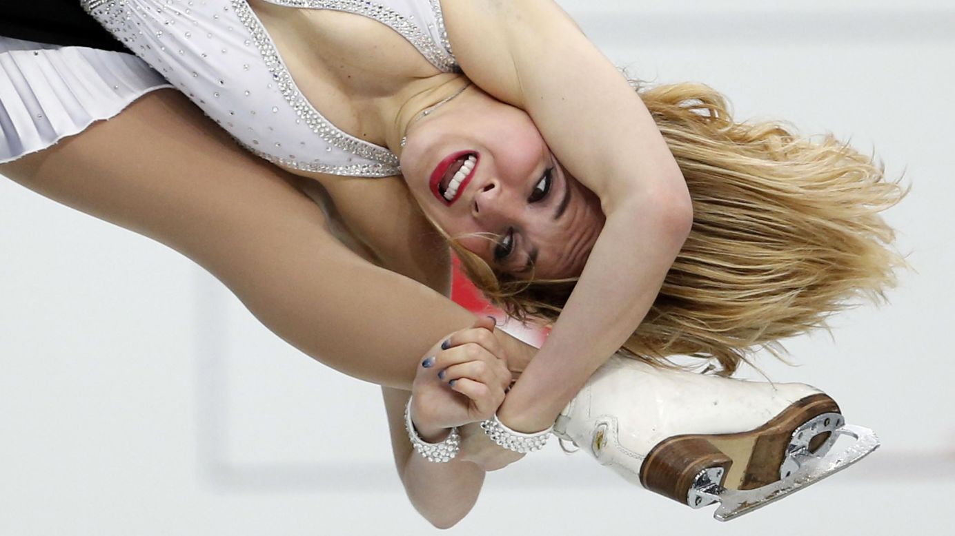 Lithuanian ice dancer Isabella Tobias competes at the World Figure Skating Championships in Saitama, Japan, on Friday, March 28.