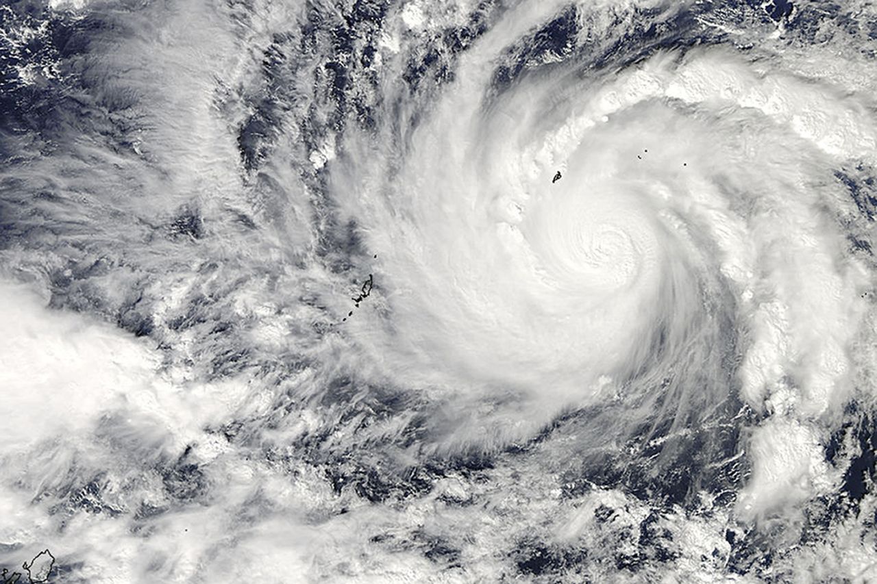 This image captured by NASA's Aqua satellite shows Typhoon Hagupit on Wednesday, Dec. 3, 2014 at 04:30 UTC in the western Pacific Ocean. The Philippines weather bureau is advising the public to brace for Typhoon Hagupit which continues to head towards the country.