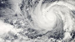 This image captured by NASA's Aqua satellite shows Typhoon Hagupit on Wednesday, Dec. 3, 2014 at 04:30 UTC in the western Pacific Ocean. The Philippines weather bureau is advising the public to brace for Typhoon Hagupit which continues to head towards the central Philippines and looking at the possibility it might hit the same areas as super Typhoon Haiyan which devastated Tacloban last year. (AP Photo/NASA Goddard MODIS Rapid Response)