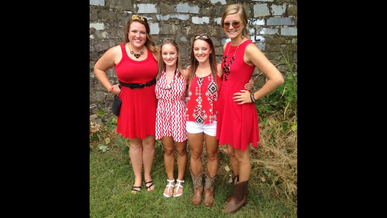 The South is known for taking a lot of things seriously, like Chick-fil-A, sweet tea and church on Sundays. But let's not forget the most important thing of all: College football. At the University of Georgia, Lauren Stapleton, second from right, and her friends go all out for home games.