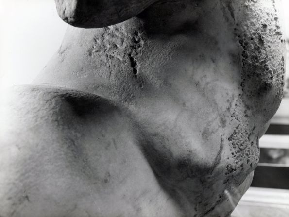 A detail of the Ilissos torso. This is the first time any of the statues have been lent to a foreign museum. 