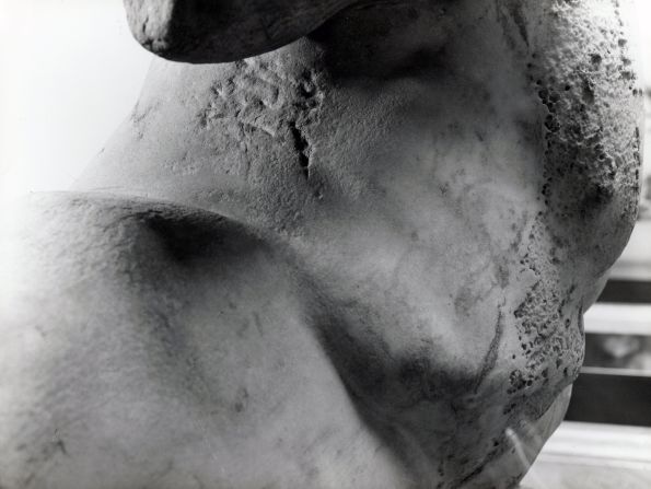 A detail of the Ilissos torso. This is the first time any of the statues have been lent to a foreign museum.