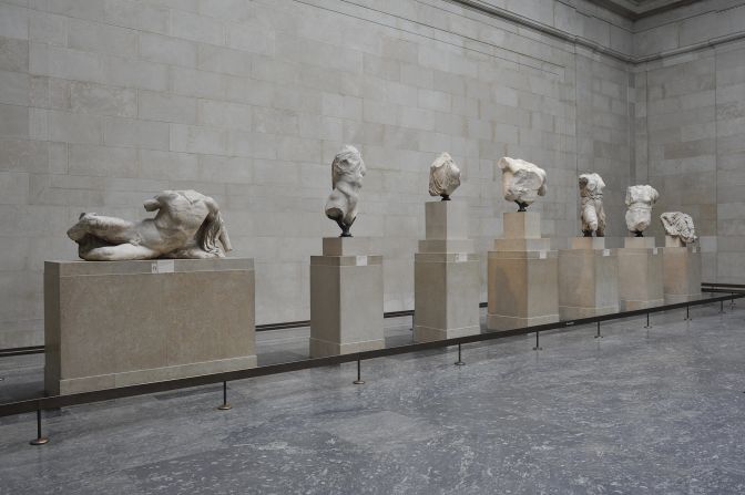 The Elgin Marbles are a set of Parthenon sculptures in a frieze that once adorned the upper sections of the temple in the Greek capital of Athens.