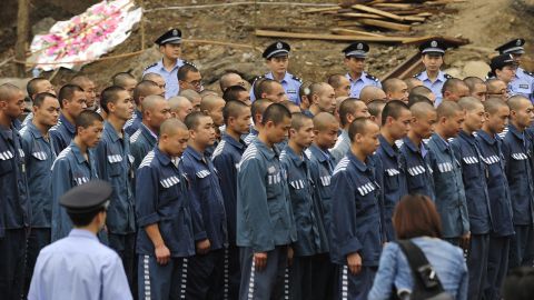 Chinese prisoners in Sichuan, western China.  China has relied overwhelmingly on organs from death row prisoners for transplants. 