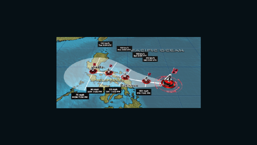 Typhoon Hagupit's projected path as of December 4. 