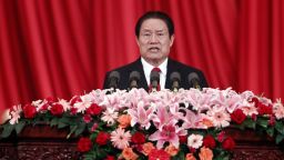 This picture taken on May 18, 2012 shows then-Politburo standing committee member, secretary of the central political and law commission, Zhou Yongkang, delivering a speech at a meeting in Beijing. Embattled former top Communist Zhou Yongkang rose through China's state oil industry to become the country's internal security chief -- and amassed so much power, according to analysts, that he brought about his own downfall. The investigation into him announced on July 29, 2014 comes on the back of President Xi Jinping's much-publicised anti-corruption drive, but experts say it is driven more by internal politics within the factionalised ruling party. CHINA OUT AFP PHOTO (Photo credit should read STR/AFP/Getty Images)