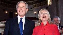 George W Bush and Hillary Clinton