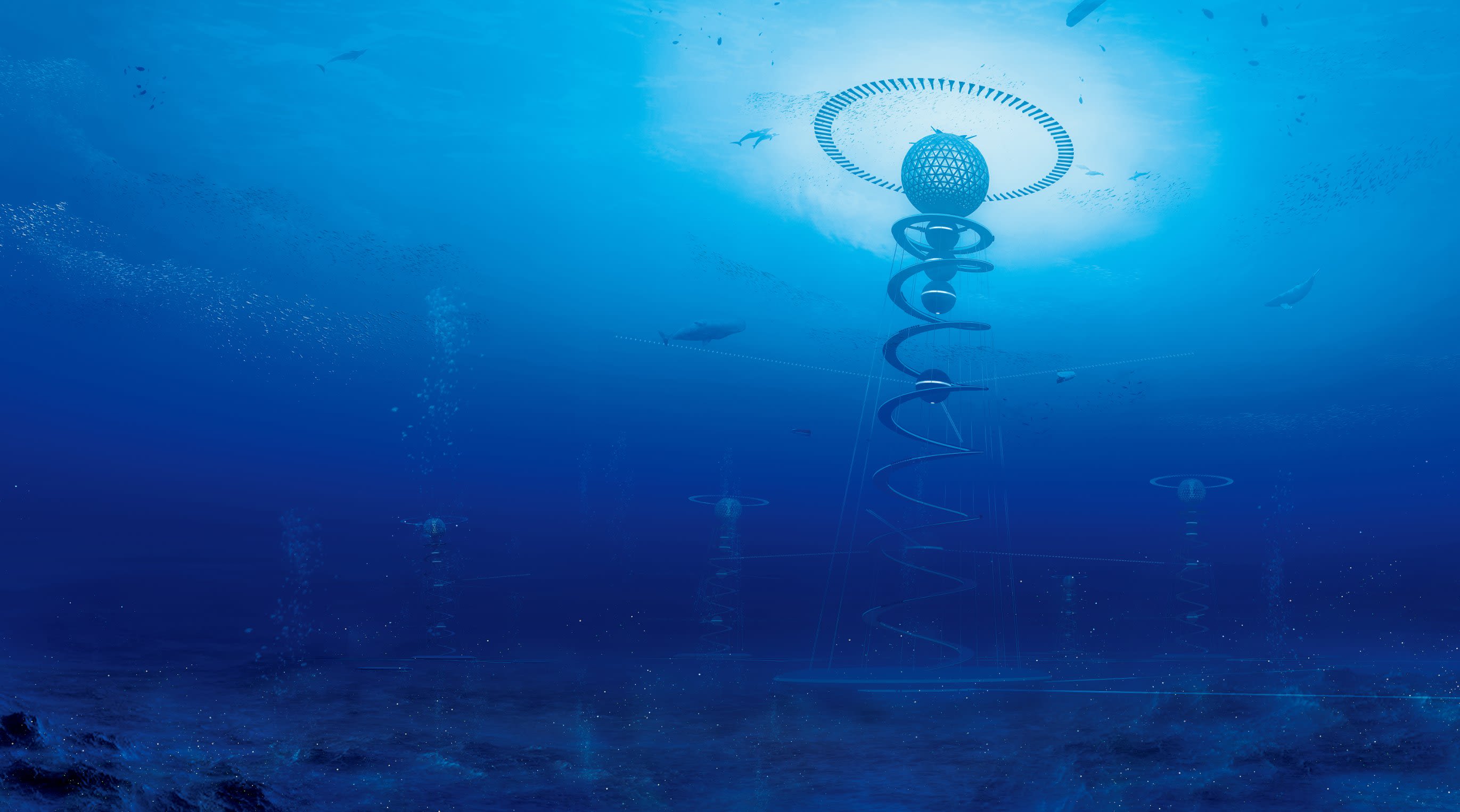Ocean Spiral is a conceptual city proposed beneath the surface of the ocean  