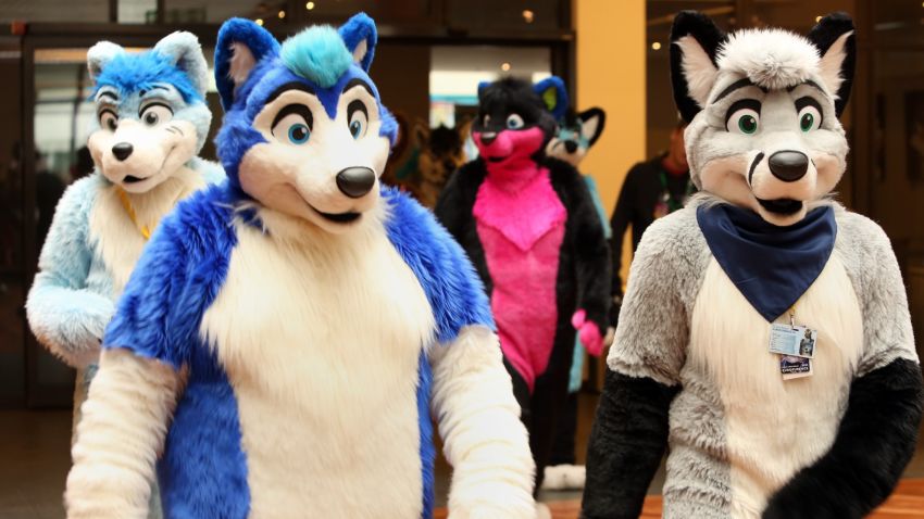 Furry enthusiasts attend the Eurofurence 2014 conference on August 22, 2014 in Berlin, Germany.
