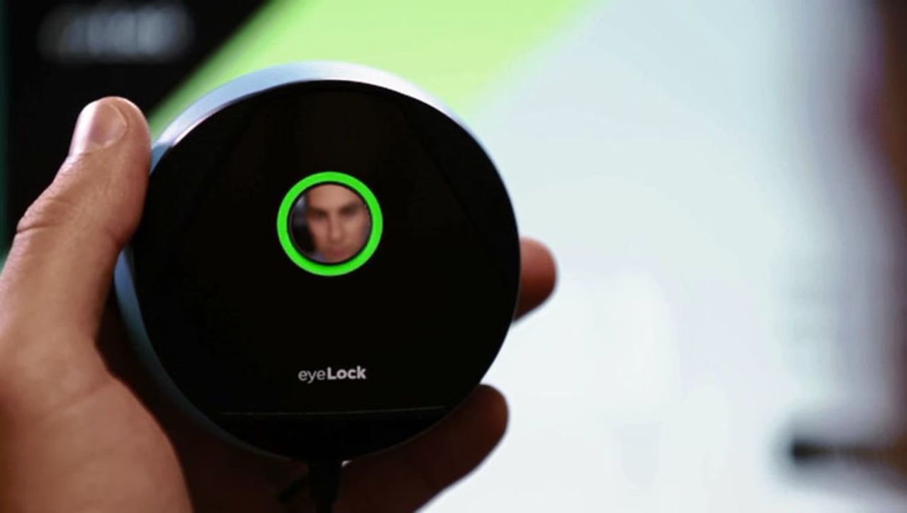 Fitted with a small mirror and camera, the Myris is able to scan the unique colors and vein patterns in your iris. Storing this information within its hardware, the Myris is able to identify its user accurately. EyeLock even claims that the device cannot be fooled by a video or photograph of your eye. 