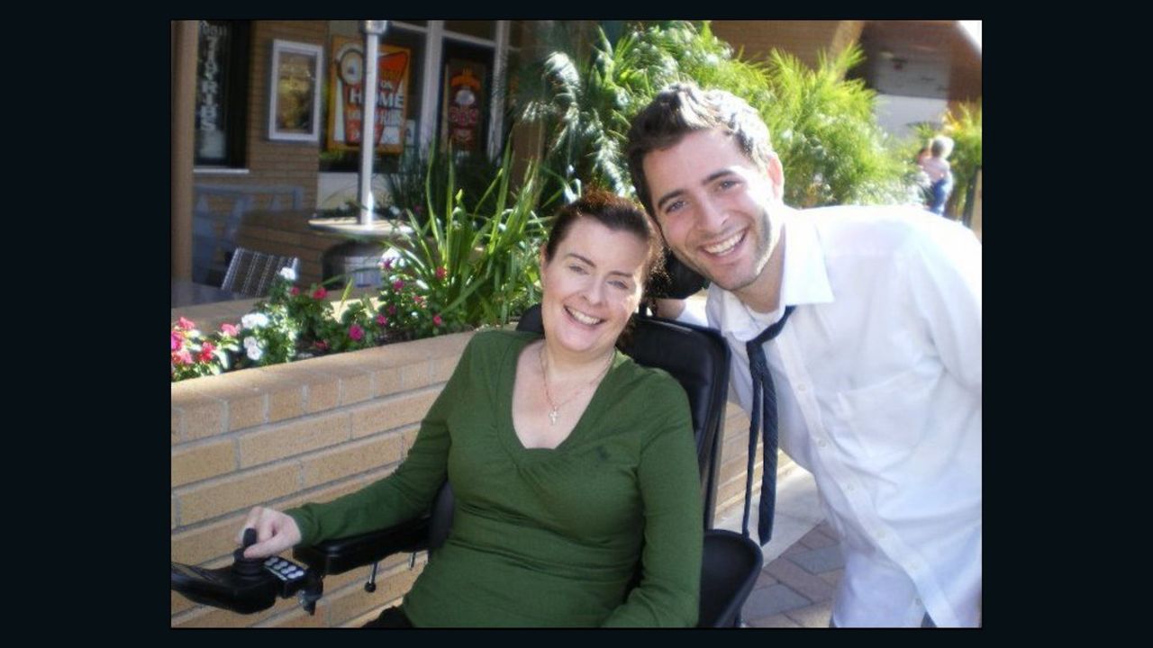 Anthony with his mom, Catherine Scott, who has lived with ALS for 13 years.
