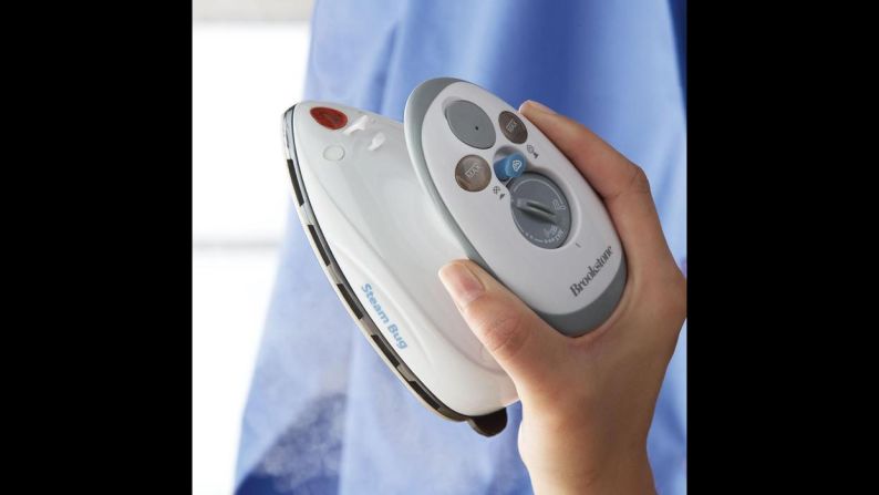 Brookstone bills its <a href="http://www.brookstone.com/steam-bug-travel-steam-irons" target="_blank" target="_blank">Steam Bug</a> ($40) as the world's smallest steam iron, smoothing wrinkled clothes while not hogging your suitcase. The iron heats up in just 15 seconds and features a dual-voltage design so you won't need power adapters when traveling overseas.