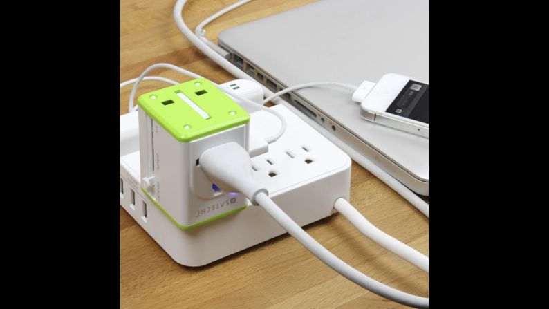 Globetrotters will want this <a href="http://www.satechi.net/index.php/satechi-smart-travel-adapter-with-usb-port-for-charging-ios-android-windows-blackberry-mp3-devices-and-more-in-us-ca-mx-uk-eu-au-nz-hk-and-china" target="_blank" target="_blank">Satechi Smart Travel Adapter</a> ($30), which offers an AC power cord, a USB port and prongs to fit electrical outlets in over 150 countries. It adapts to fit four of the world's most common plug configurations for charging smartphones, laptops, tablets, music players, cameras, e-readers and so on.