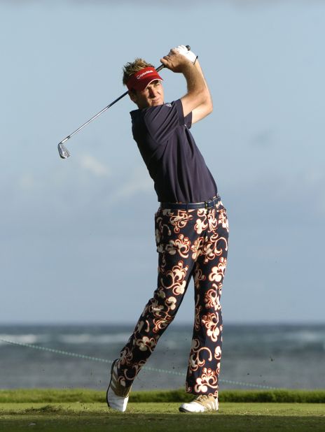 Finally back to Hawaii in January 2005, when Poulter chose to say it with flowers.