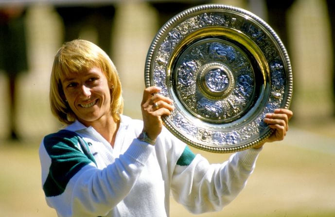 Martina Navratilova  introduced power to the women's game en route to winning a record nine Wimbledon singles titles between 1978 and 1990. 