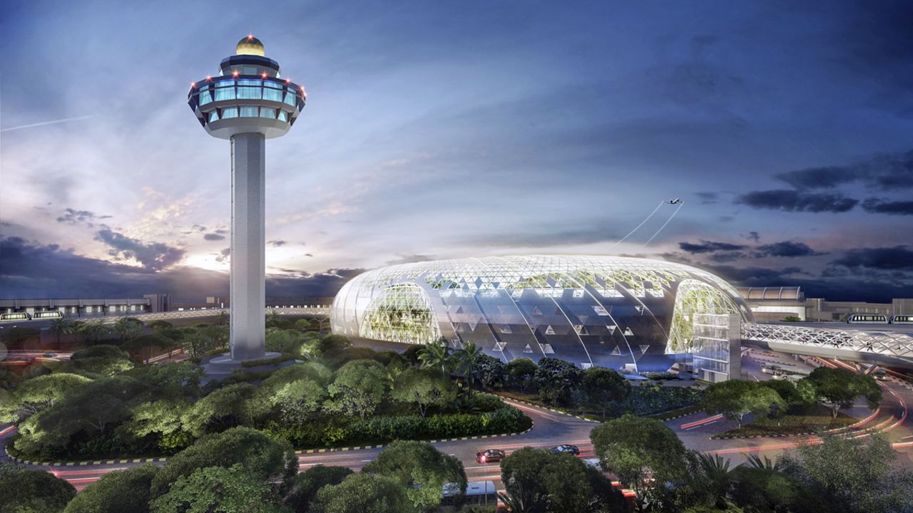 <strong>Exterior view: </strong>Jewel will have a total of 10 stories -- five above ground and five below -- filled with various attractions, gardens, 280 retail and F&B outlets and a 130-cabin YOTELAIR Singapore Changi Airport hotel.  