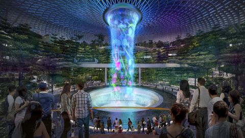 jewel changi light sound show rain vortex