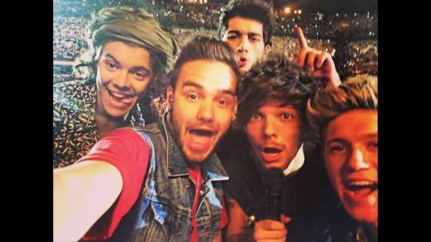 The boy band One Direction <a href="https://twitter.com/onedirection/status/483581011260084224" target="_blank" target="_blank">tweeted this selfie</a> Monday, June 30, after performing at the San Siro stadium in Milan, Italy. The band wrote, "Milan, that was all sorts of epic!" 