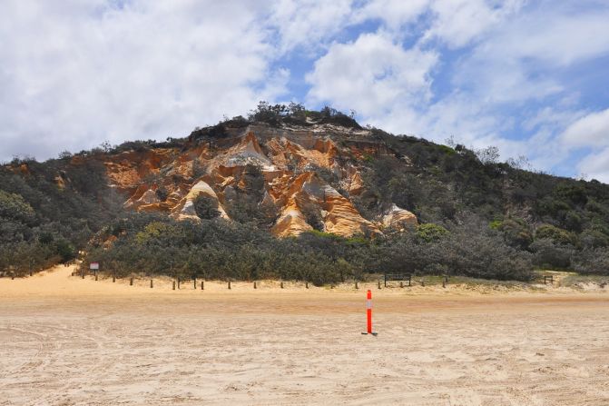 Fraser Island's native people have traditionally believed that the colored sand cliffs now called the Pinnacles were formed by the explosion of Wiberigan (the rainbow), who was trying to protect a girl from the attack of a boomerang. It's still considered a holy site for aboriginal women. The only private, fenced campsite on the island is located behind the Pinnacles.