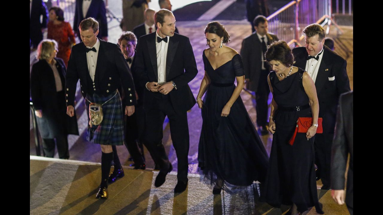 Prince William, Duke of Cambridge, and Catherine, Duchess of Cambridge, arrive at the Metropolitan Museum of Art to attend the St. Andrews University 600th anniversary dinner on Tuesday, December 9. The royal couple visited the United States for three days.