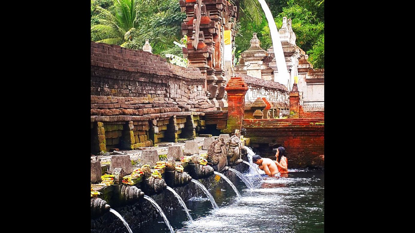 You'll often see locals taking a dip in the waters at Bali's Tirta Empul temple, which are believed to have purification powers. According to legend, the temple was created by Indra, the god of thunder and rain, to help rid him of poisoned forces.