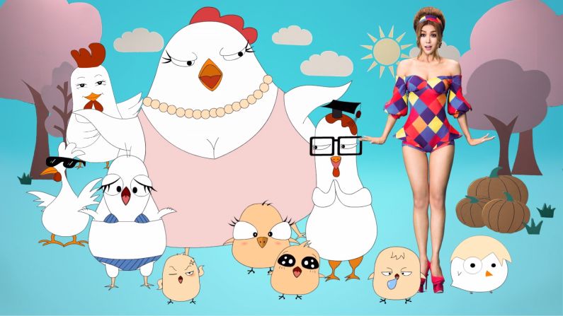 Described by China's state broadcaster as "'Old MacDonald' on steroids," the<a  target="_blank" target="_blank"> "Chick Chick Song" by pop star Wang Rong</a> became a viral hit, racking up 11.8 million hits on YouTube since October and 2.5 million on Chinese equivalent Youku. The video features the singer squawking and dancing like a chicken, dancers in poultry-themed outfits and topless men wearing animal masks. 