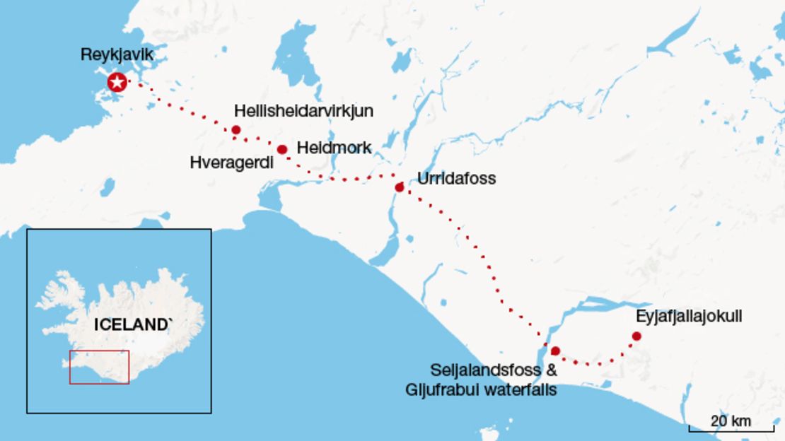 Iceland route (Click to enlarge)