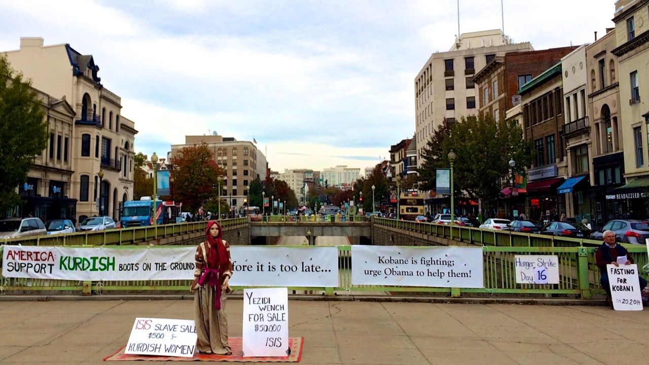 Moustafa Mohamad chose a busy part of Washington for his hunger strike.