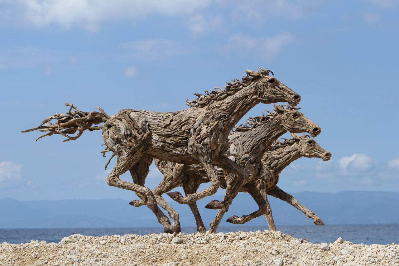 Doran-Webb's parents had an antiques restoration company and it was there that the artist began to learn how to carve and whittle.