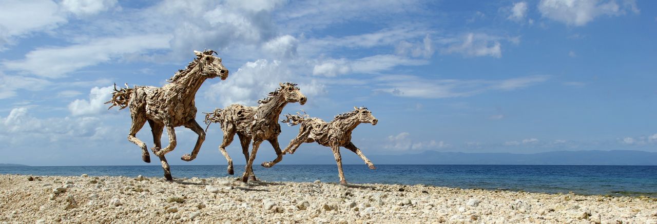 His sculptures can take up three to four months to create.