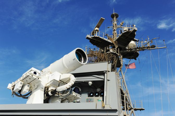 The Dreadnought 2050 would employ laser weapons. The U.S. Navy is testing laser weapons at sea now.
