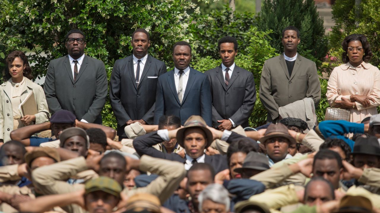 Actress Lorraine Touissant, far right, plays Boynton Robinson in the new movie "Selma."