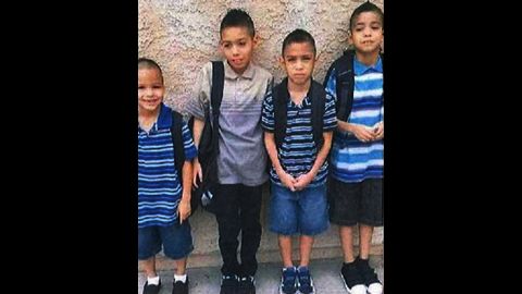 Daniel and Erica Perez's four sons, who had been missing: Jordan, 11, Jaden, 9, Tristan, 8, and Alex, 6.