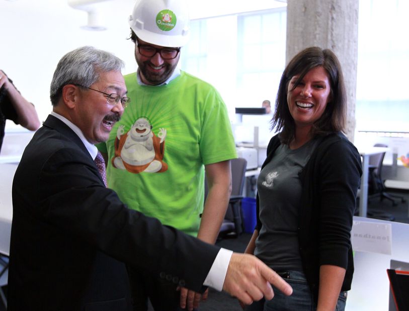 Svane with San Francisco Mayor Ed Lee at the company offices in the city. 
