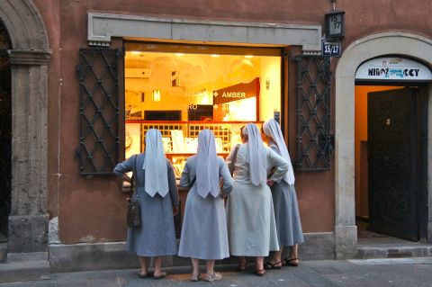 <a href="http://ireport.cnn.com/docs/DOC-1184017">Edyta Soriano</a> captured a candid moment in her photo of four nuns peering into the window of a jewelry shop near Plac Zamkowy in Warsaw, Poland.