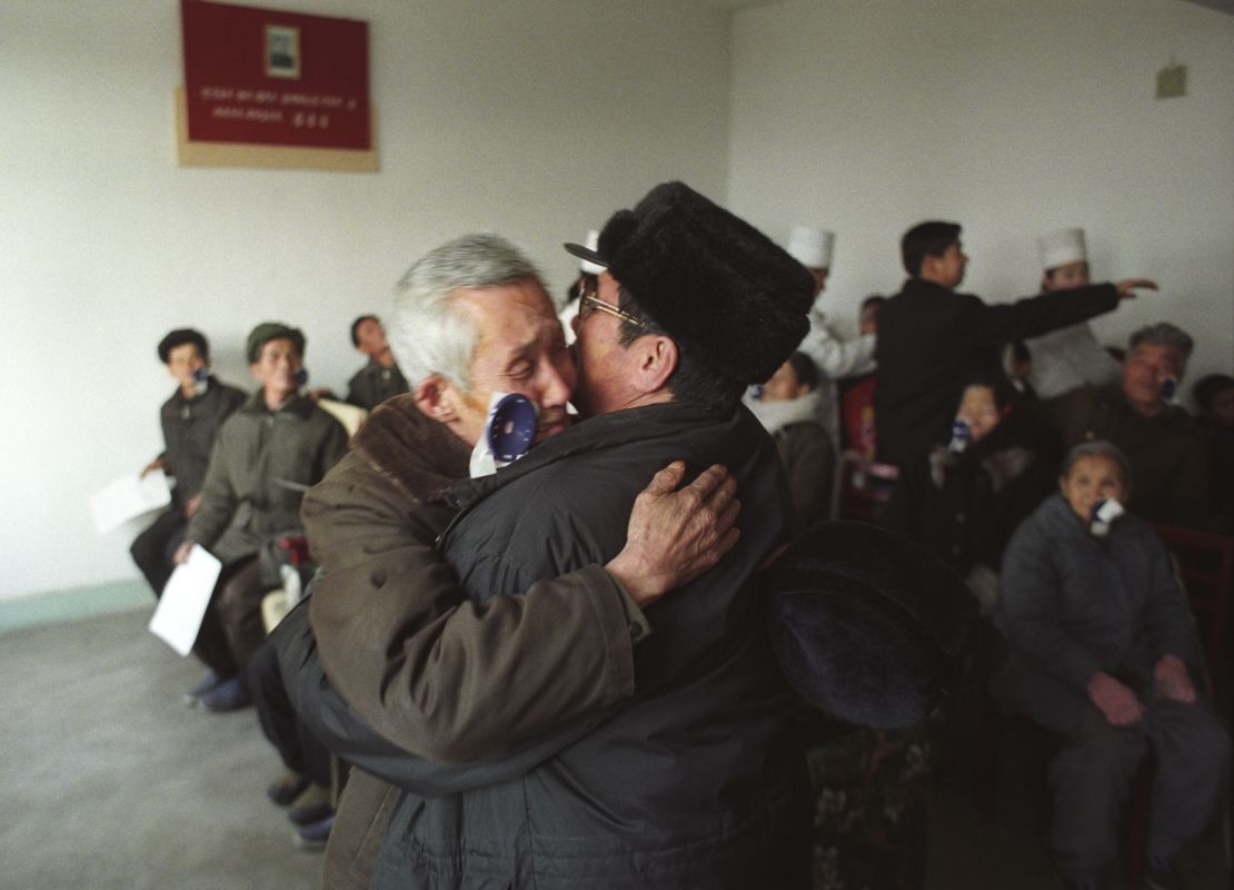 80-year-old man sees son for the first time in a decade.