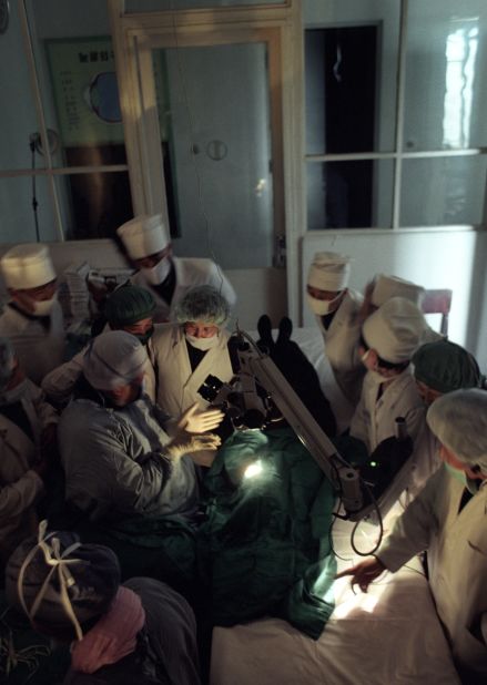 Dr. Sanduk Ruit conducts a surgical training workshop with North Korean eye surgeons in Pyongyang, North Korea.