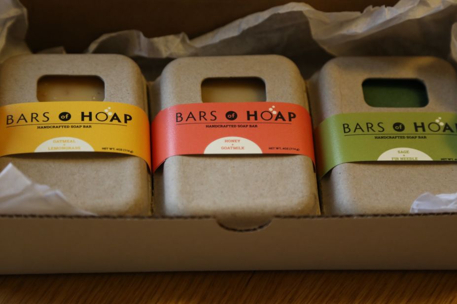 <a href="http://barsofhoap.com/" target="_blank" target="_blank">Bars of Hoap</a> are artisan soaps made with 100% natural ingredients. All proceeds go towards helping entrepreneurial women in Haiti.