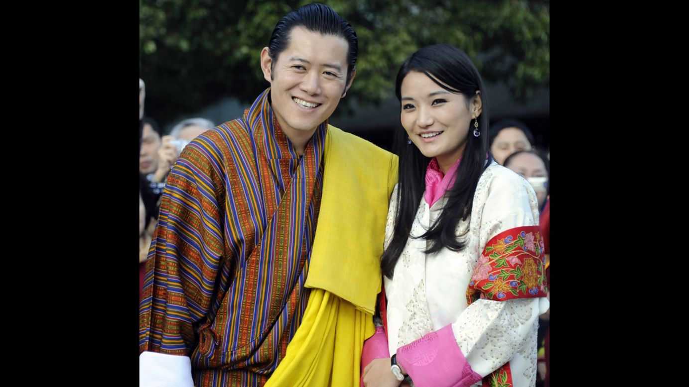 Bhutan's King Jigme Khesar Namgyel Wangchuck, shown here with his wife, Queen Jetsun Pema, is known as the "Dragon King." He became king of the South Asian country after his father abdicated in 2006. 