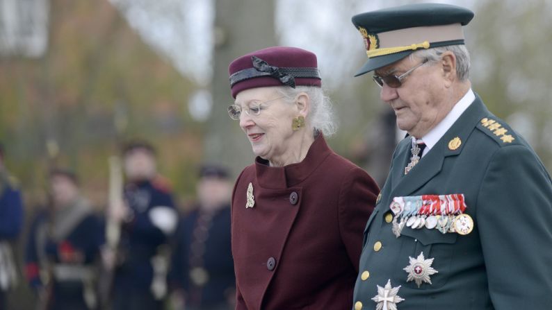 Queen Margrethe II of Denmark, seen here with her husband, Henrik, Prince Consort, <a href="index.php?page=&url=http%3A%2F%2Fkongehuset.dk%2Fenglish%2Fthe-monarchy-in-denmark" target="_blank" target="_blank">succeeded her father on the throne</a> in 1972. 