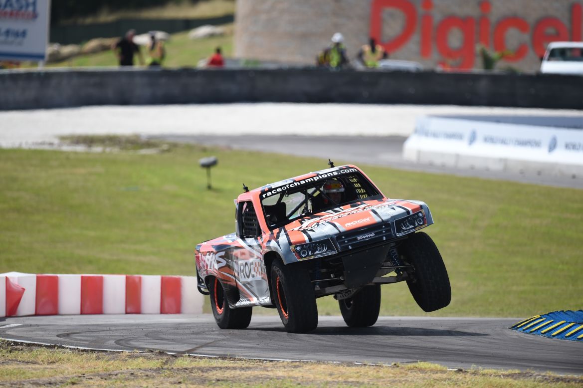 The biggest attraction were the new-for-2014 super trucks, on which drivers tended to spend more time on three wheels than four like nine-time Le Mans winner Tom Kirstensen. Although not everyone ended up in one piece, World Touring Car Champion Jose Maria Lopez on no wheels after flipping, much to the delight and hilarity of his watching rivals.