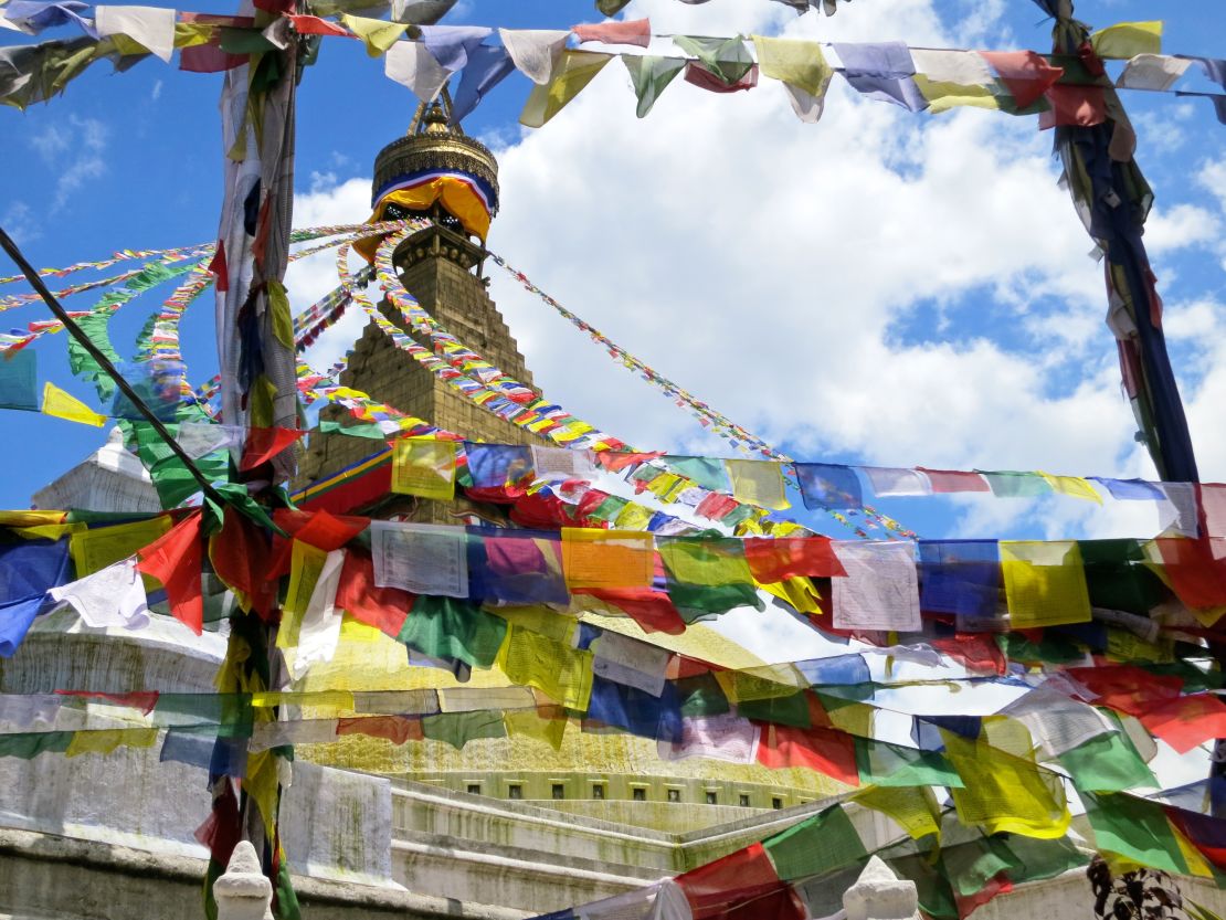 Boudhanath stupa's prayer flags.