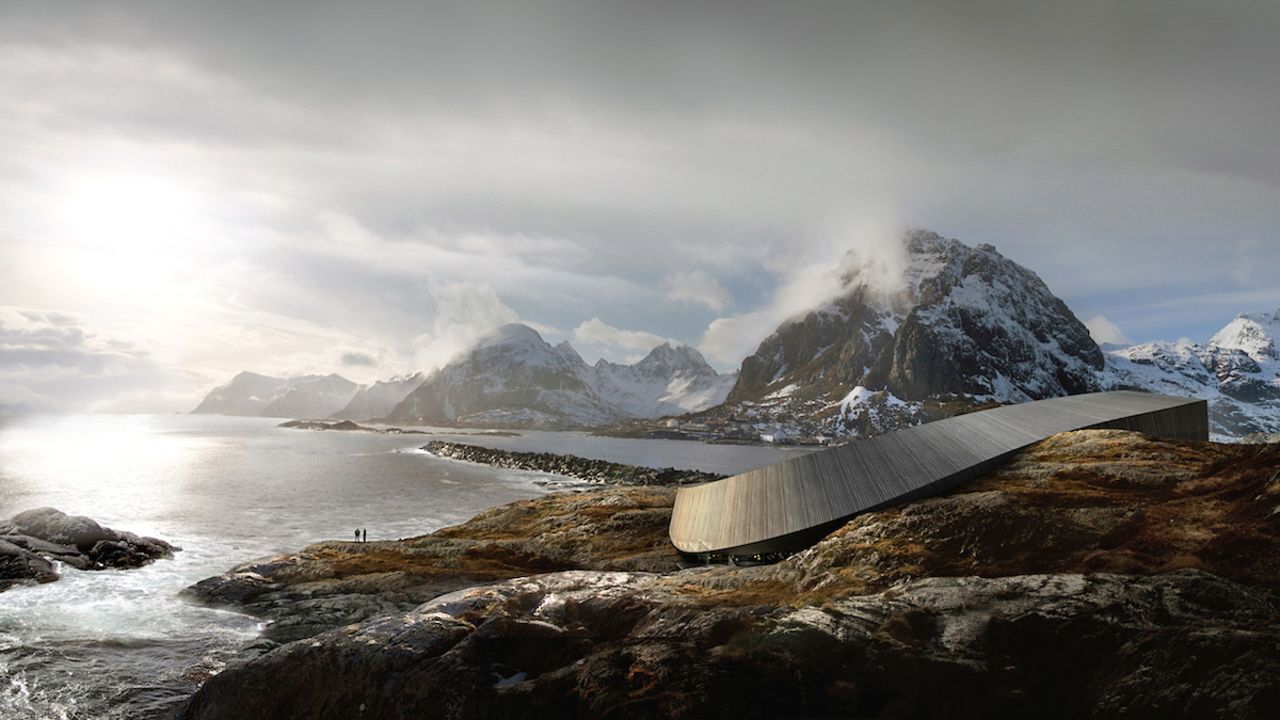 The Lofoten Opera Hotel is surrounded by wilderness. Emphasis on "wild."