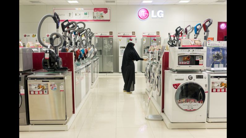 A woman shops for appliances inside the Isfahan mall in June.