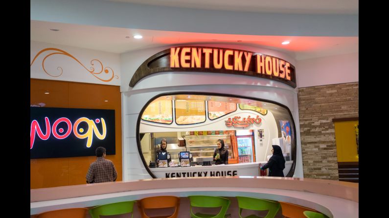 The Kentucky House is one of the fast-food restaurants inside the Isfahan City Center Mall.