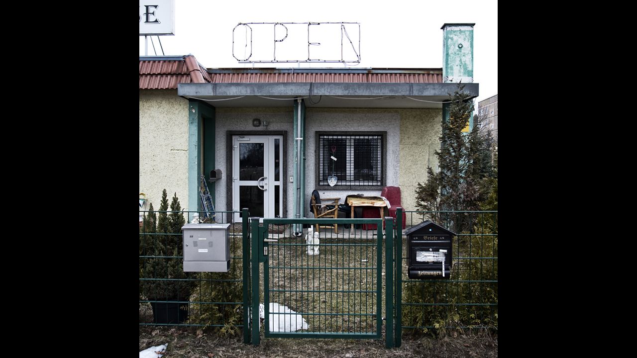 A thrift shop in Hoyerswerda. "This area was surrounded by apartments; now it is just a quiet place," said owner Andrea Hartkopf.
