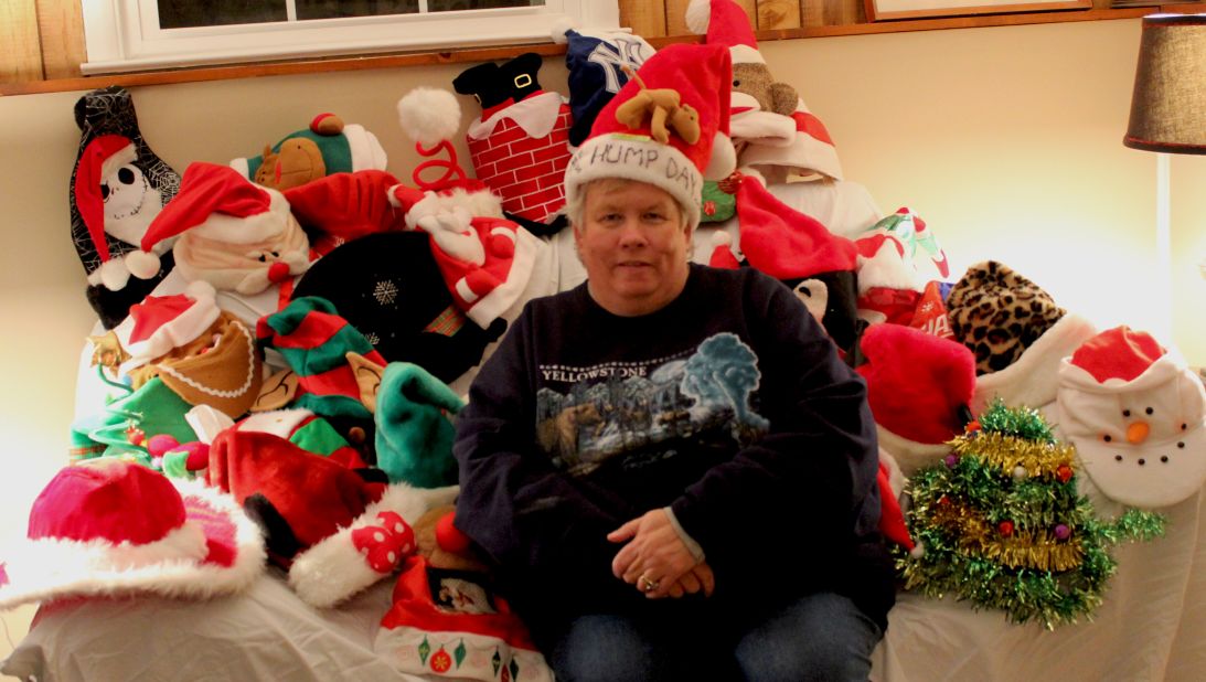 School bus driver <a href="http://ireport.cnn.com/people/mommoore56">Maureen Moore</a> has about 30 Christmas-themed hats, including one just for "hump day," which she made at a student's request. She starts wearing them the first day after Thanksgiving, switching them out between her morning and afternoon runs. 