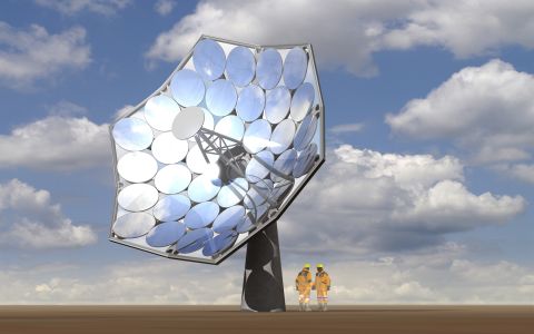 At the core of the technology are IBM-designed water-cooled solar panels whose microchannels carry away the heat produced by the reflector mirrors. The flower-like array of reflectors concentrate the sun's energy more than 2000 times onto the six panels which each hold 25 photovoltaic chips.
