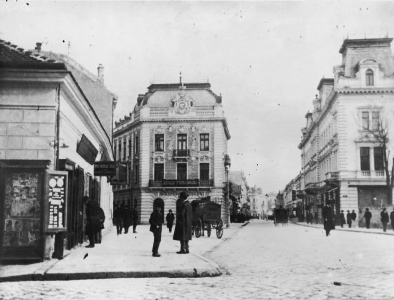 A main street in Belgrade during World War I, circa 1914. 